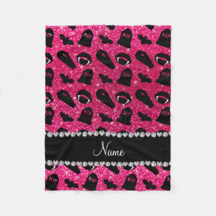 Couverture Polaire Nom personnalisé rose rose parties scintillant vam