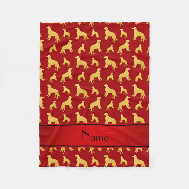 Couverture Polaire Nom personnalisé rouge Golden Retriever chiens (Devant)
