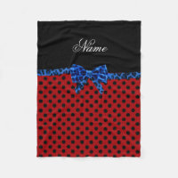 Nom personnalisé rouge pois bleu léopard arc