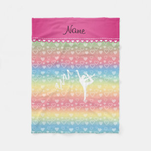 Couverture Polaire Nom personnalisé rythmique gymnaste arc-en-ciel co