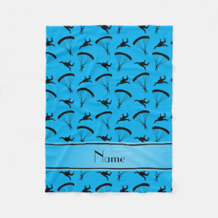 Couverture Polaire Nom personnalisé sky blue skydiving motif