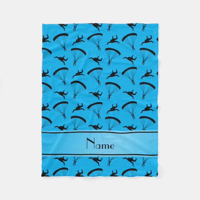 Couverture Polaire Nom personnalisé sky blue skydiving motif (Devant)