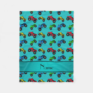 Couverture Polaire Nom personnalisé turquoise atv motif
