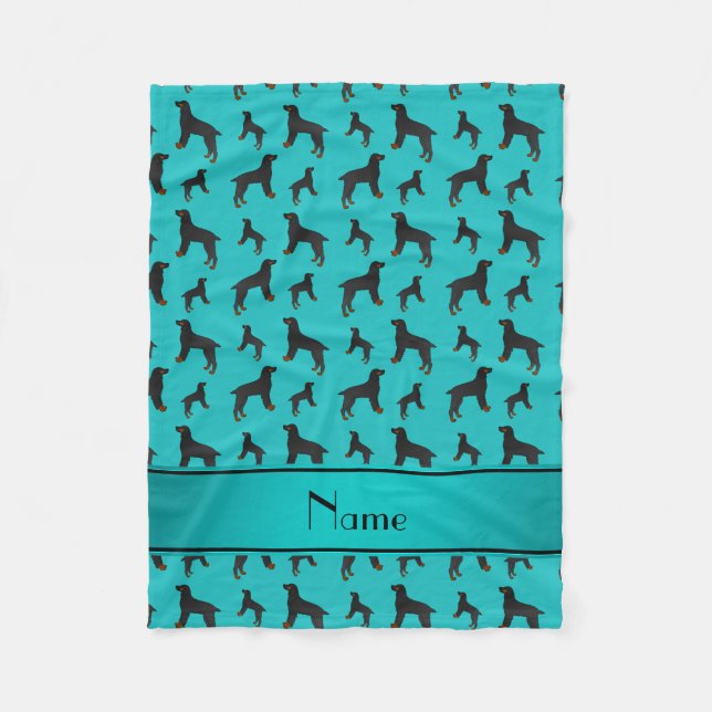 Couverture Polaire Nom personnalisé turquoise champ spaniel chiens (Devant)