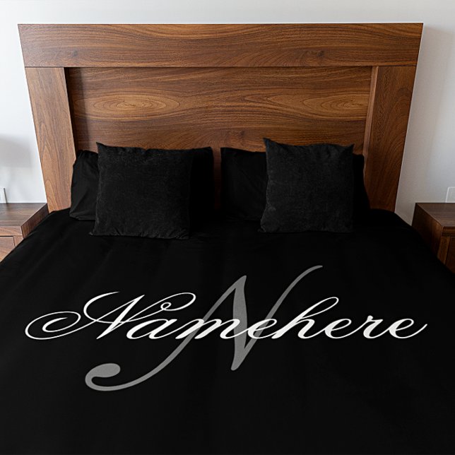 Couverture Polaire Nom personnalisé unique Monogramme Grande taille (Créateur téléchargé)