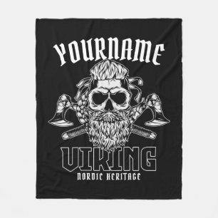 Couverture Polaire NOM personnalisé Viking Nordic Warrior Heritage