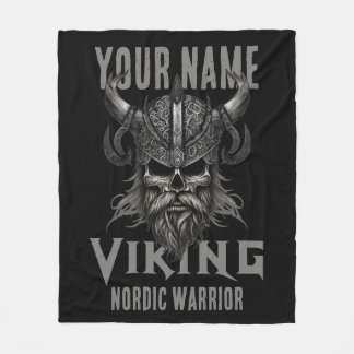 Couverture Polaire NOM personnalisé Viking Warrior Heritage