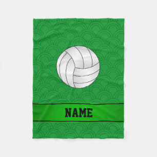 Couverture Polaire Nom personnalisé volleyball demi cercles verts