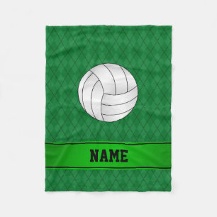 Couverture Polaire Nom personnalisé volleyball Jacquard vert