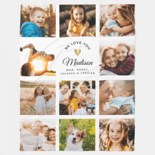 Couverture Polaire Nom personnalisé We Love You Modern Family Photo 