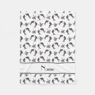 Couverture Polaire Nom personnel lutteurs blancs