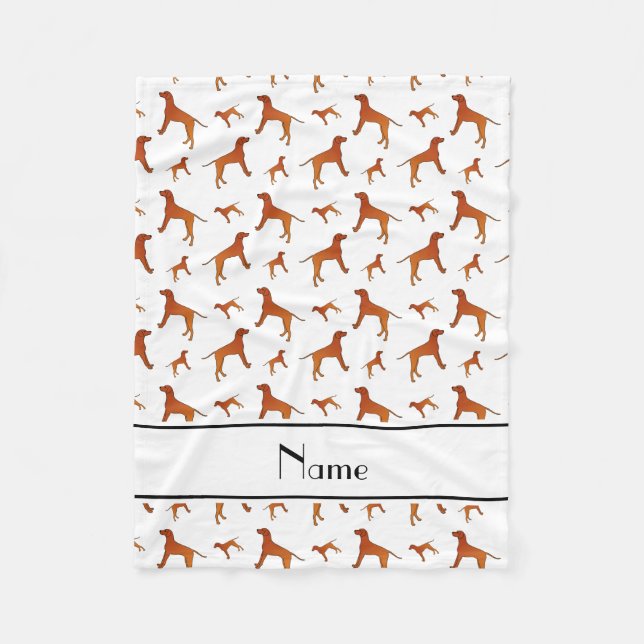 Couverture Polaire Nom personnel Rhodésien blanc ridgeback chiens (Devant)