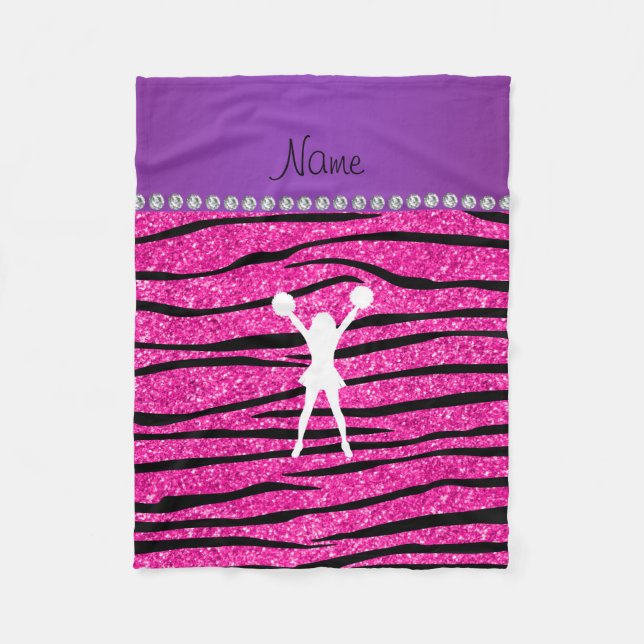 Couverture Polaire Nom pom-pom girl neon pas rose parties scintillant (Devant)