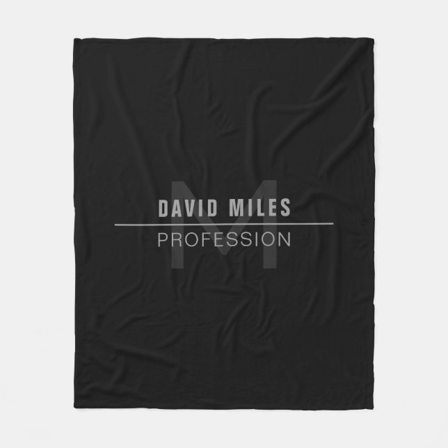 Couverture Polaire Nom professionnel gris foncé moderne  (Devant)
