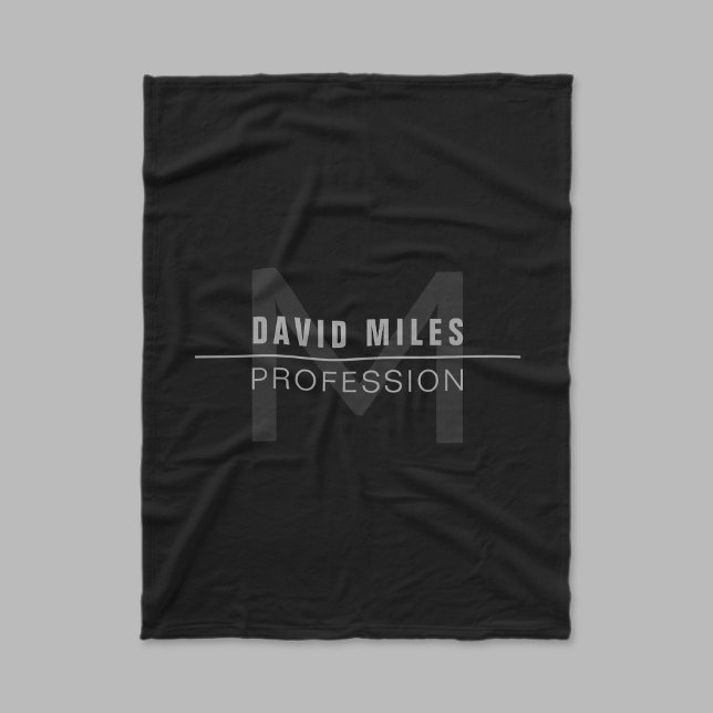 Couverture Polaire Nom professionnel moderne Dark Grey (Créateur téléchargé)