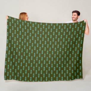 Couverture Polaire Nom répétitif personnalisé sur Dark Green