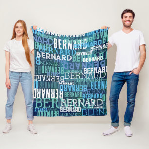 Couverture Polaire Nom répliqué en nuances de bleu côtier
