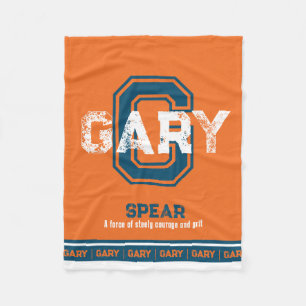 Couverture Polaire Nom signifiant sport monogramme orange bleu Gary