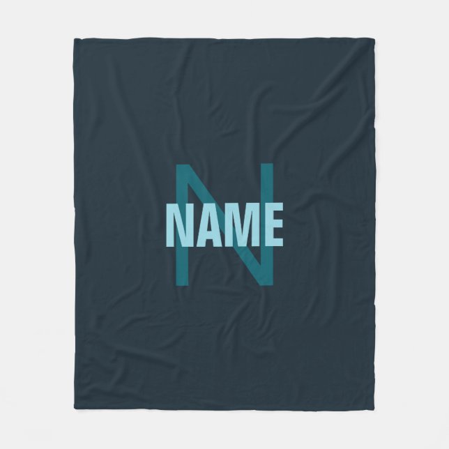 Couverture Polaire Nom simple en gras personnalisable en monogramme (Devant)