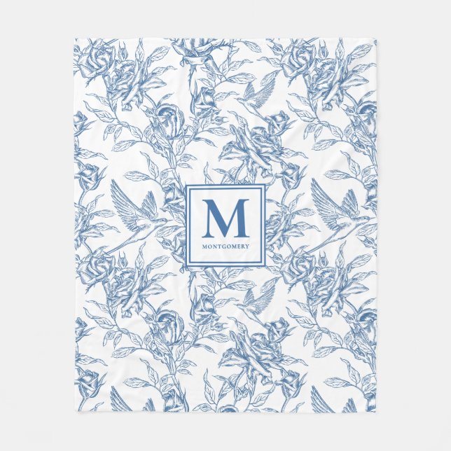 Couverture Polaire Nom Toile Française Bleue (Devant)