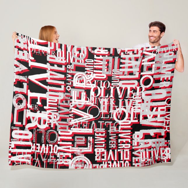 Couverture Polaire Noms en détresse répliqués Typographie moderne (En situation)