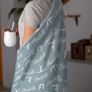 Couverture Polaire Noms répétés Gymnastique Blue Fleece Blanket