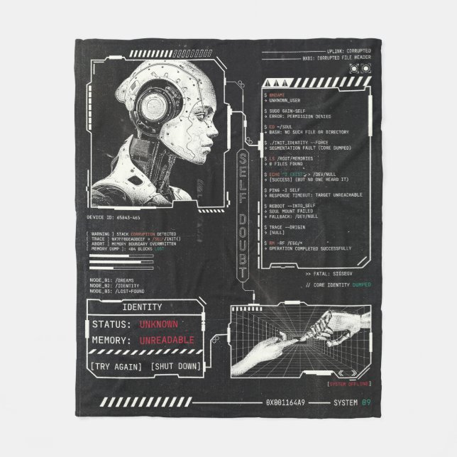 Couverture Polaire Non reconnu - Techno-Brutalist Streetwear Design (Devant)