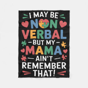 Couverture Polaire Non Verbyl Mais Mama Connaît L'Humour Autiste