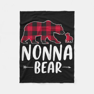 Couverture Polaire Nonna Bear Pajama de Noël Red Buffalo Plaid