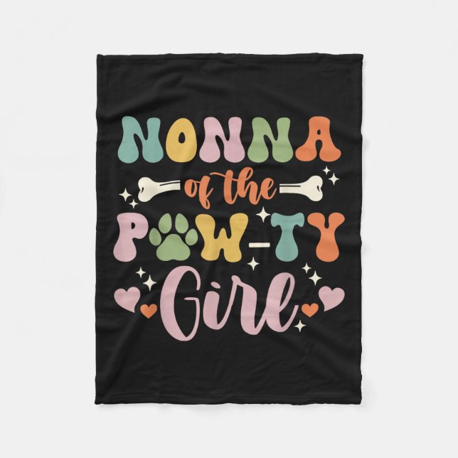 Couverture Polaire Nonna De La Petite Fille Chien Grandma Famille Mat (Devant)
