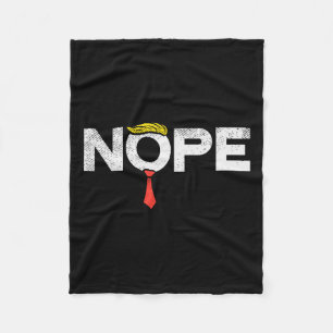 Couverture Polaire Nope anti-Trump Cravate rouge perruque Stop Donald