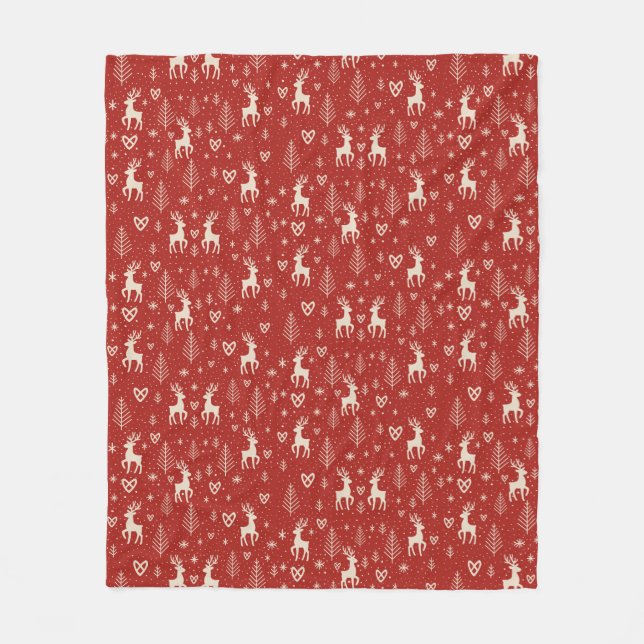 Couverture Polaire Nordic Yuletide Reindeer (Devant)