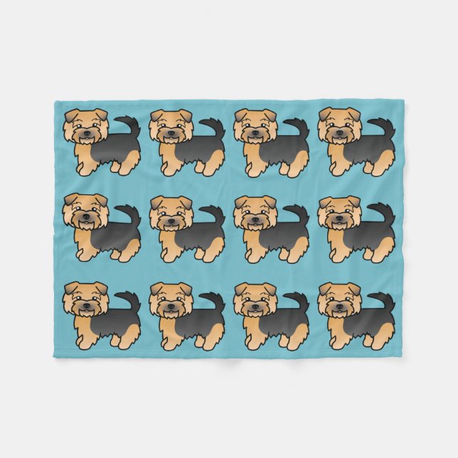 Couverture Polaire Norfolk Terrier noir et feu (Devant (Horizontal))