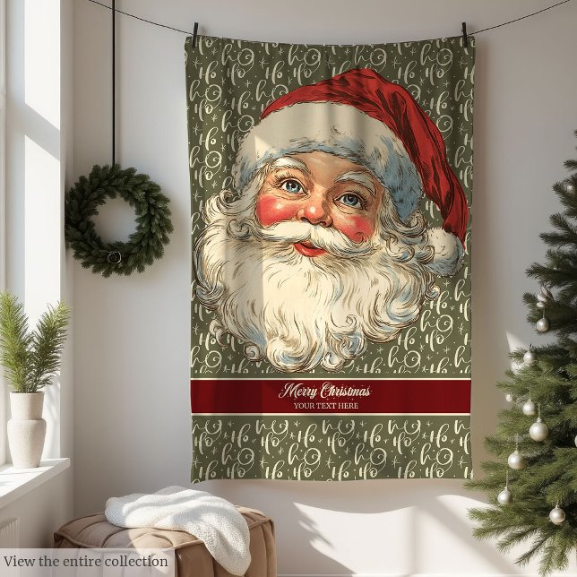 Couverture Polaire Nostalgale Santa Claus lance avec l'aspect classiq (Nostalgic Santa Claus Throw with Classic Look)