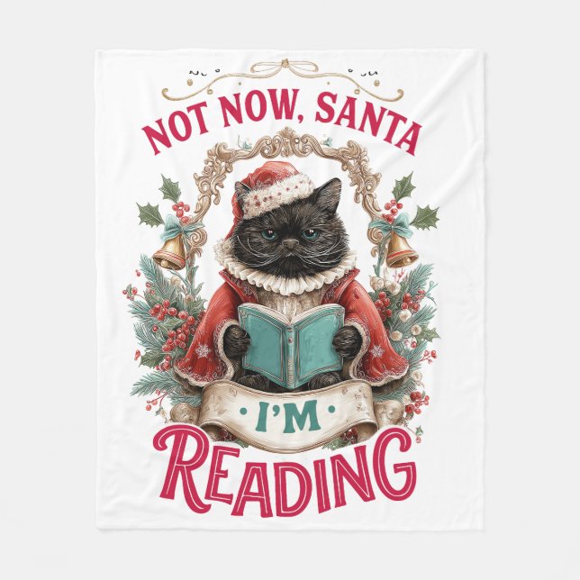 Couverture Polaire Not Now Santa I'm Reading  (Devant)