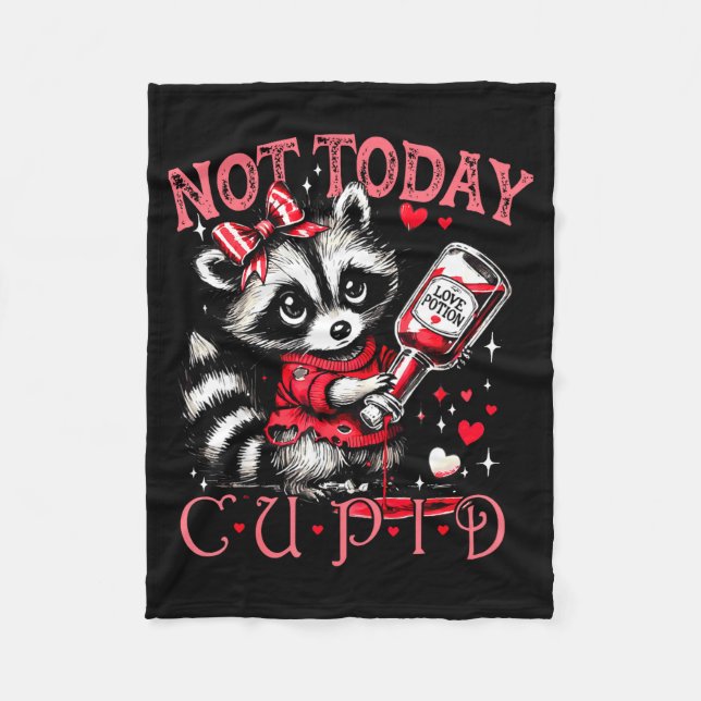 Couverture Polaire Not Today Cud Funny Raccoon Valentines Day Cute Ki (Devant)