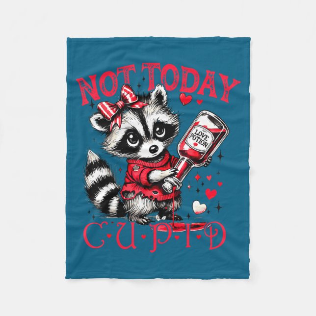 Couverture Polaire Not Today Cud Funny Raccoon Valentines Day Cute Ki (Devant)