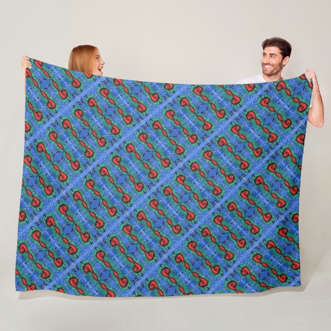 Couverture Polaire Notation musicale en mosaïque et miroir conception (En situation)