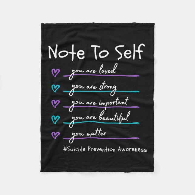 Couverture Polaire Note To Self You Suicide Prevention Awareness  (Devant)