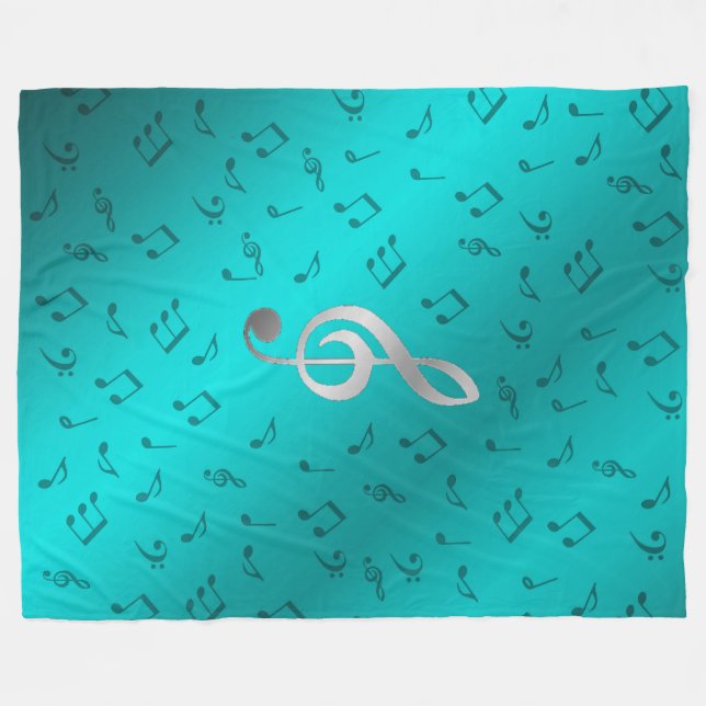 Couverture Polaire notes de musique argargent (Devant (Horizontal))