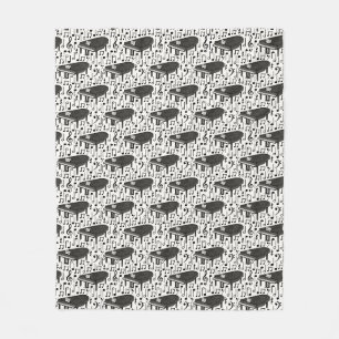 Couverture Polaire Notes de musique de piano à queue motif pianiste m