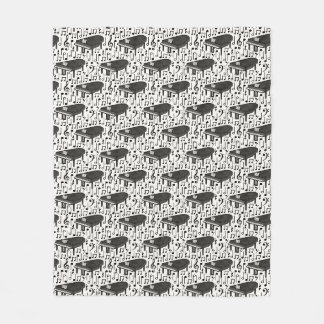 Couverture Polaire Notes de musique de piano à queue motif pianiste m