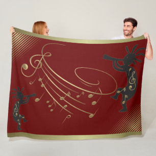 Couverture polaire Notes de musique et Kokopelli r