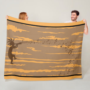 Couverture Polaire Notes de musique Kokopelli Fleece Blanket