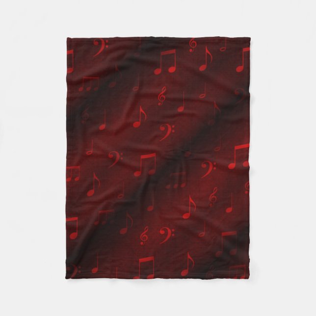 Couverture Polaire notes de musique rouge (Devant)