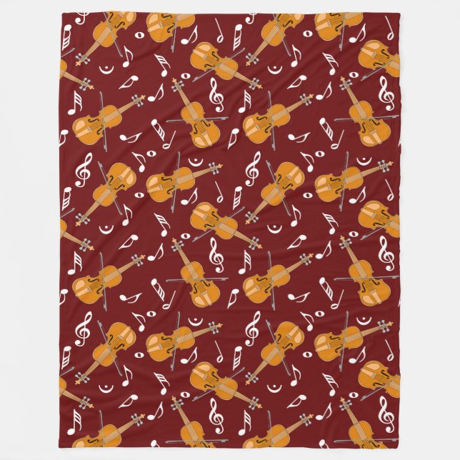 Couverture Polaire Notes de musique violon (Devant)