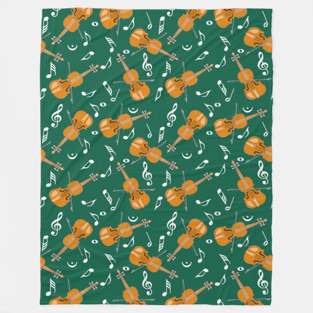Couverture Polaire Notes de musique violon (Devant)
