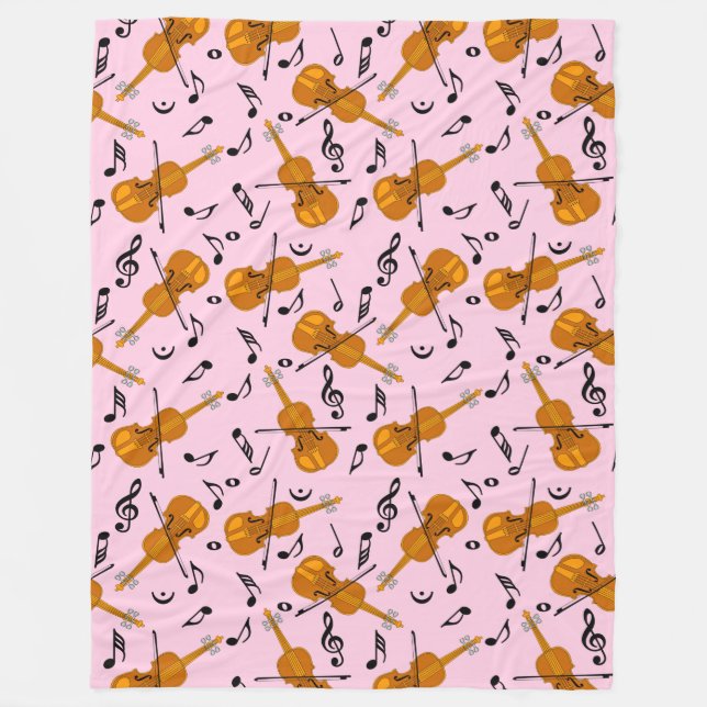 Couverture Polaire Notes de musique violon (Devant)