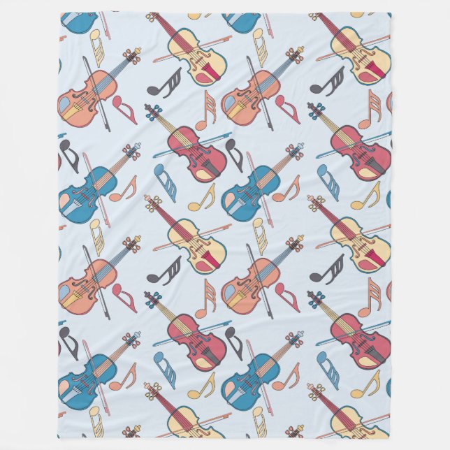 Couverture Polaire Notes de violon et de musique (Devant)