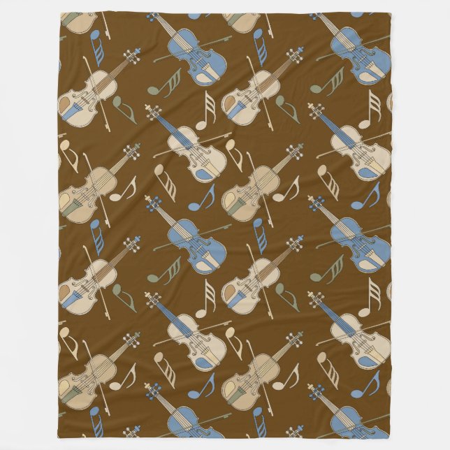 Couverture Polaire Notes musicales de violons à la ligne (Devant)